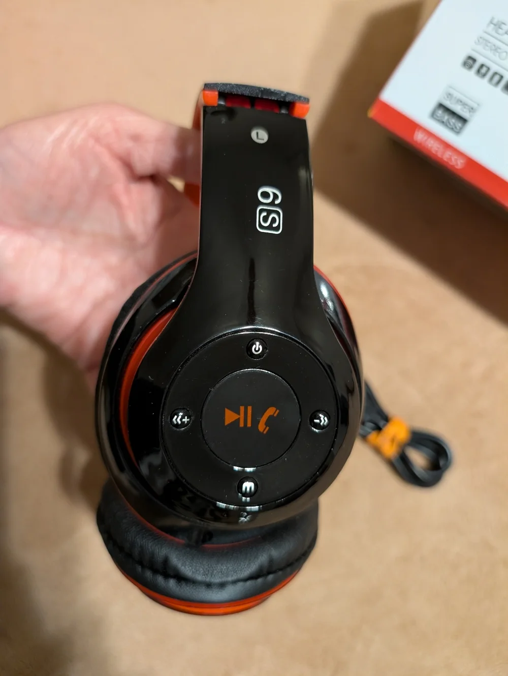 Wireless Foldable Headphones in Red & Black NWOT